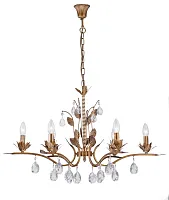 Люстра подвесная Merana E 1.1.6 AG Arti Lampadari без плафона на 6 ламп, основание золотое бронзовое в стиле классический Люстра подвесная Merana E 1.1.6 AG Arti Lampadari без плафона на 6 ламп, основание золотое бронзовое в стиле классический